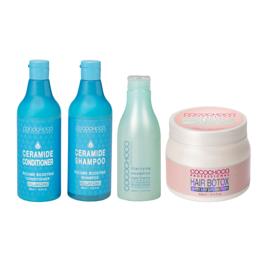 COCOCHOCO Hair Botox 500 ml, COCOCHOCO Clarifying Shampoo 400 ml, COCOCHOCO Ceramide Volume Boosting Shampoo & Conditioner 500 ml