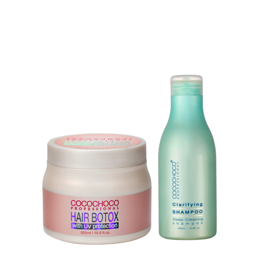 COCOCHOCO Hår Botox 500ml + Clarifying Shampoo 400ml – Professionel Hårplejepakke