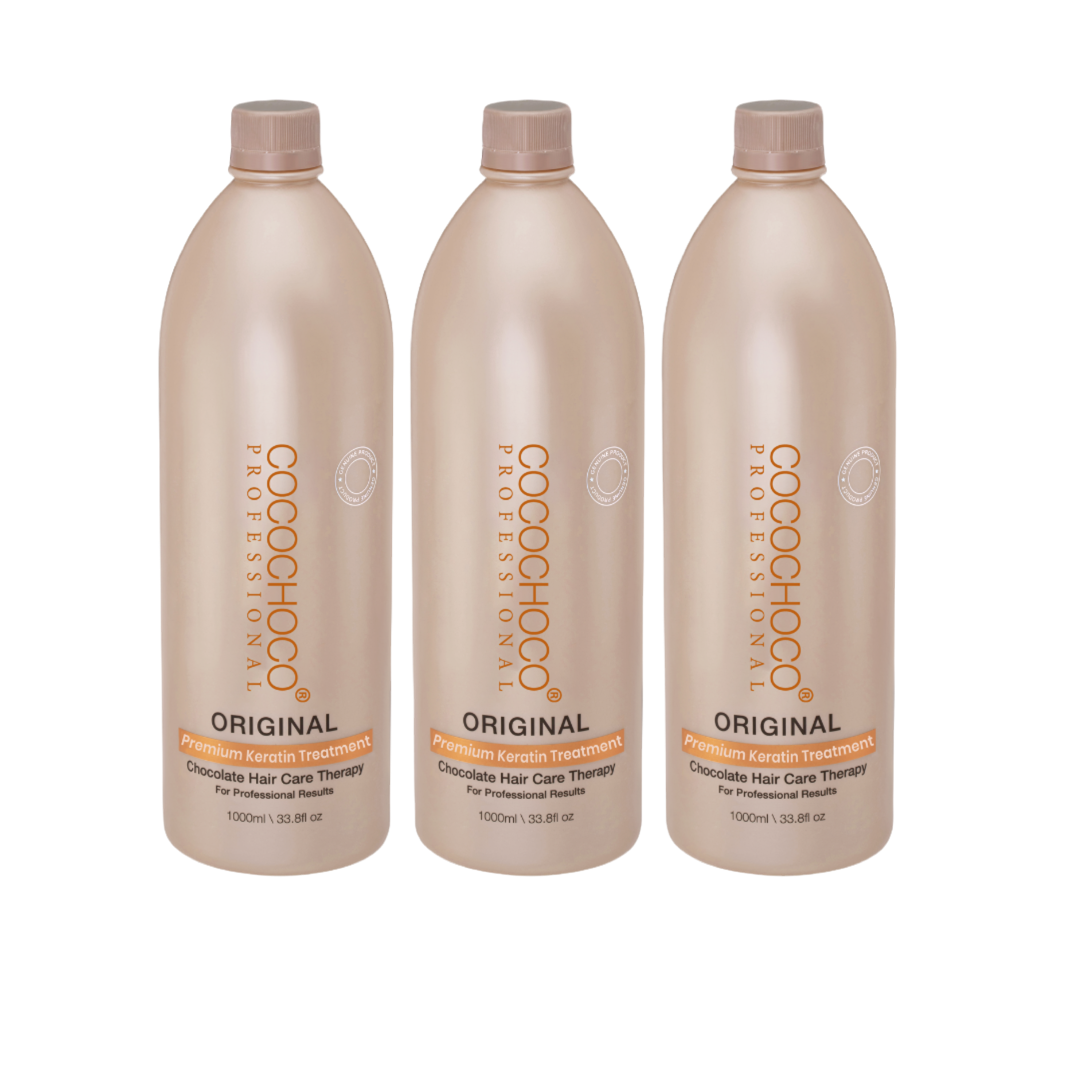 3x COCOCHOCO Professional Keratin ORIGINAL 1000 ml