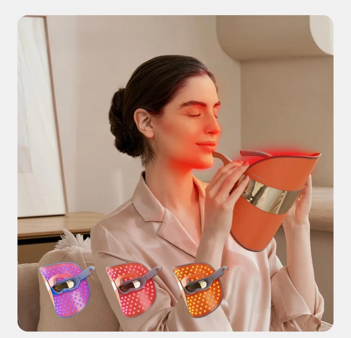 TOUCHBeauty GLAM LED Light Therapy Mask | Avanceret hudpleje mod rynker, akne og pigmentering .