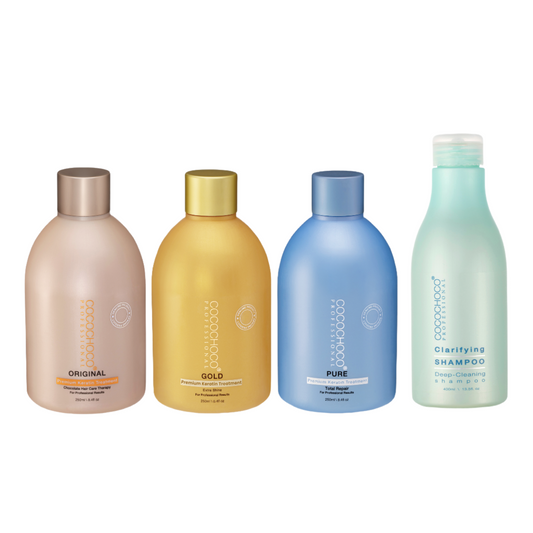 3x COCOCHOCO Keratin 250 ml efter eget valg + Clarifying Shampoo 400 ml