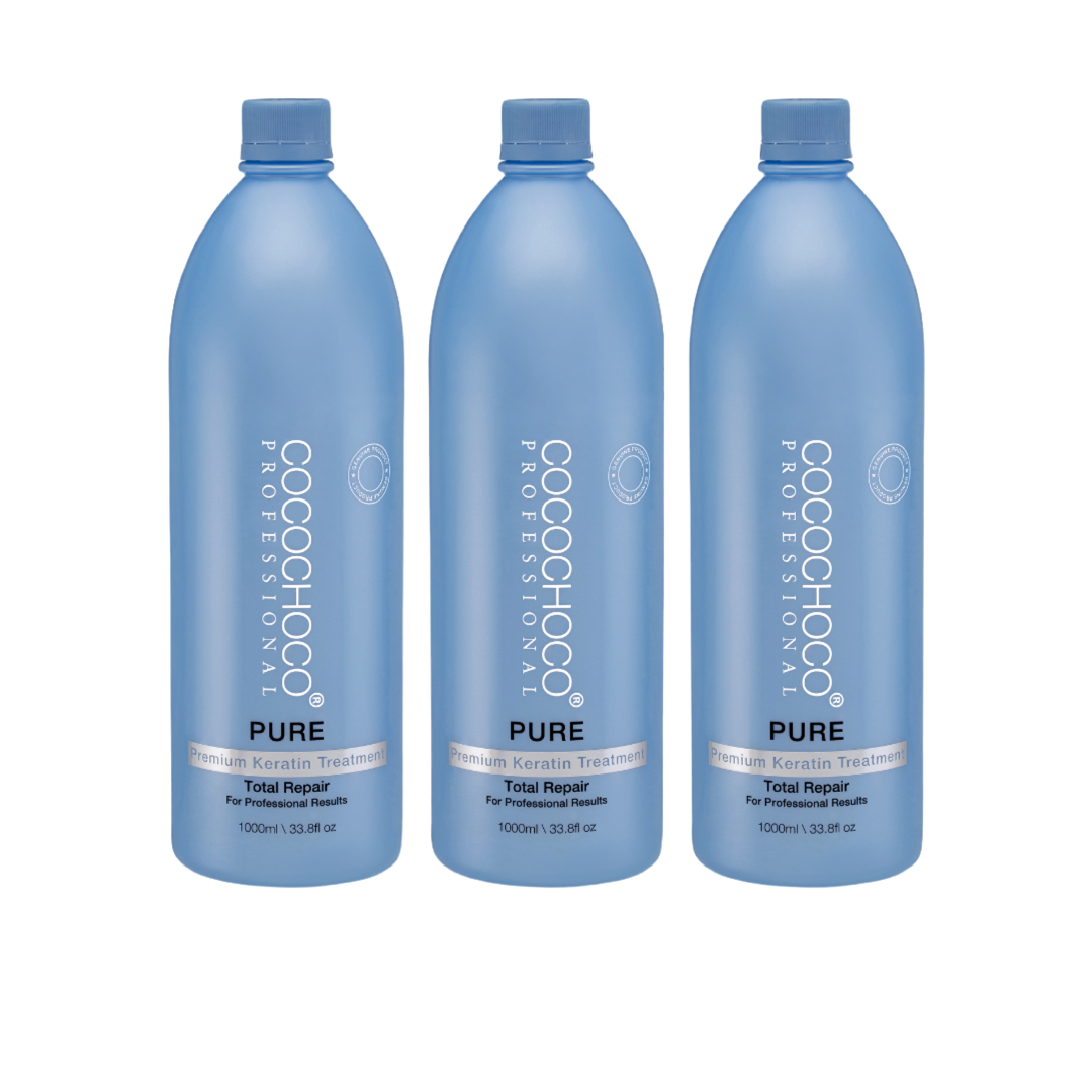 3× COCOCHOCO Professional Keratin PURE 1000ml