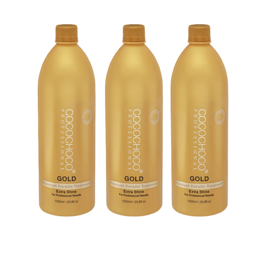 3x COCOCHOCO Professional Keratin GOLD 1000 ml