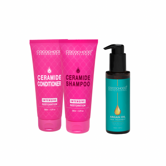 COCOCHOCO Ceramide Intensive Shampoo & Balsam 200 ml + Argan Hårolie 100ml