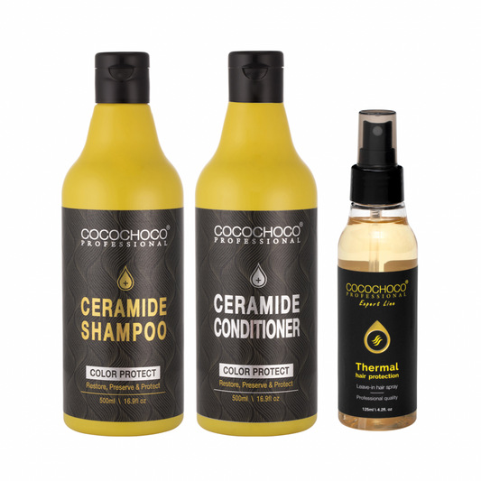 COCOCHOCO Ceramide Colour Protection Shampoo & Balsam 500 ml + Thermal Hair Protection Spray 125 ml