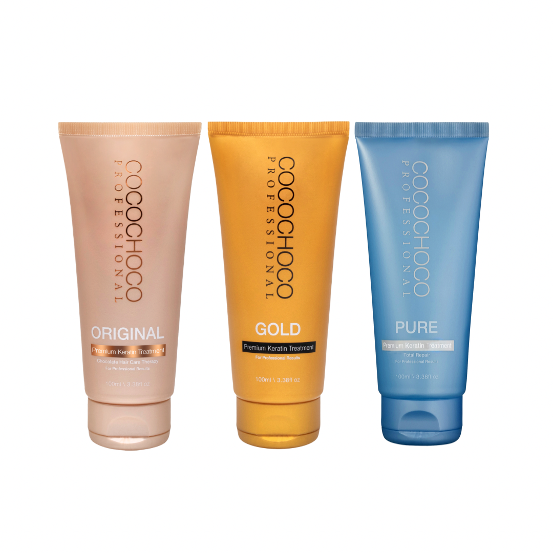 3x COCOCHOCO KERATIN Behandling 100 ml 
Gold, Pure og Original