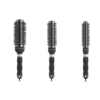 Corioliss Titanium Brush Kit – 3 stk | Premium Rundbørster( 43mm,33mm og 25mm) med Termokromiske Anti-Frizz Pigge