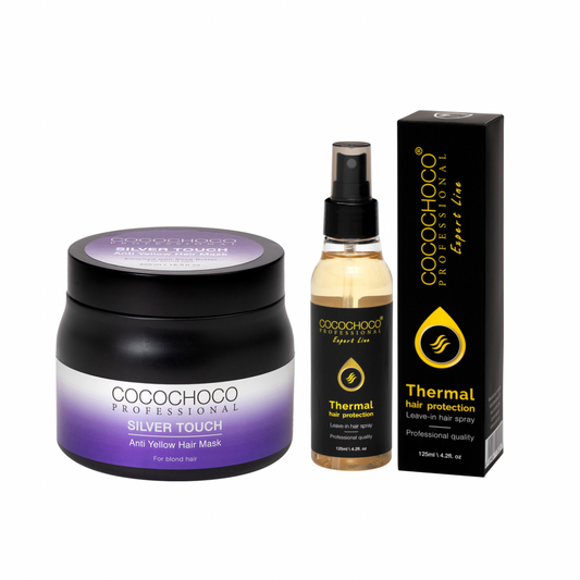 COCOCHOCO Anti Yellow Silver Touch Hårkur 500ml + Thermal Hair Protection Spray 125ml